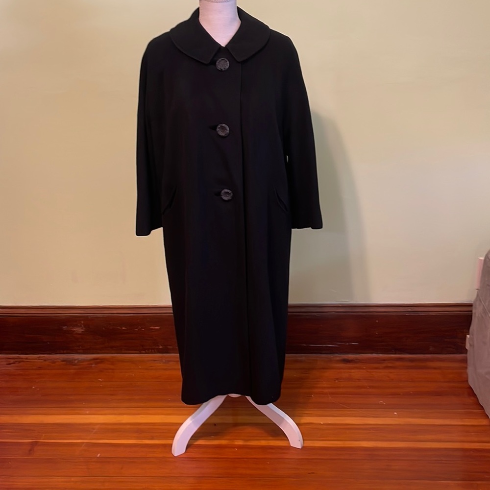 Vintage black Mongolian cashmere coat by Mr. Jerome